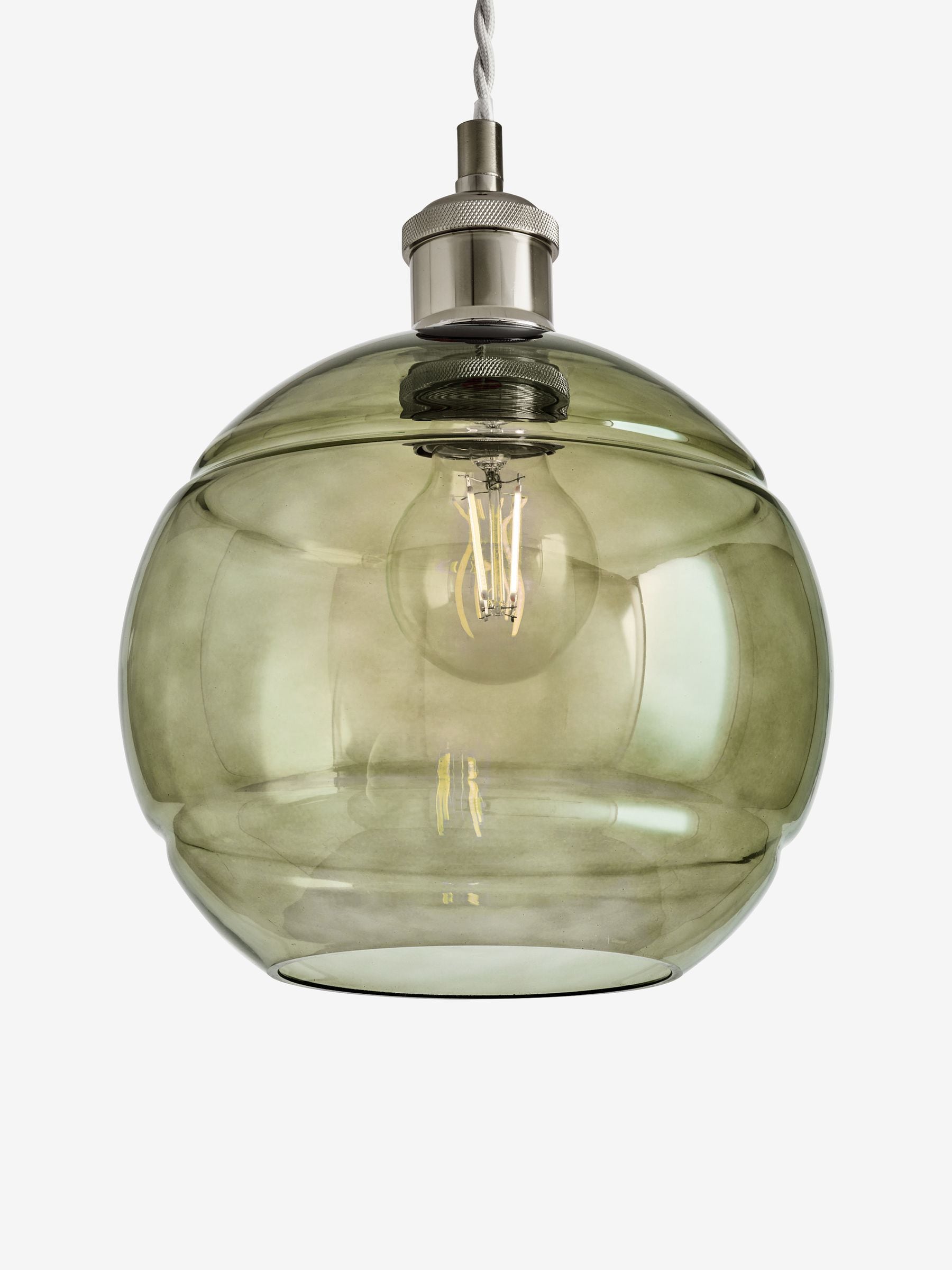 MADE.COM green Mika easyfit glass shade - British product