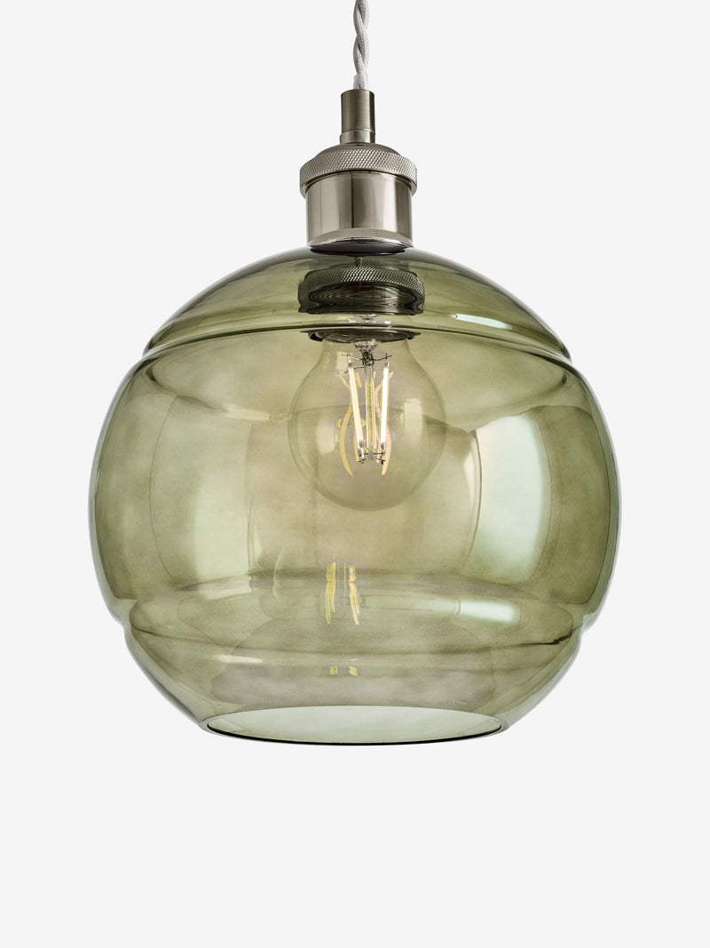 MADE.COM green Mika easyfit glass shade - British product