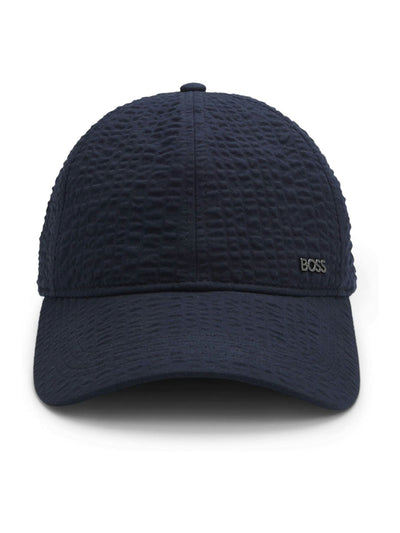 Next BOSS Blue Seersucker Logo Hat- Buy online at McGrocer