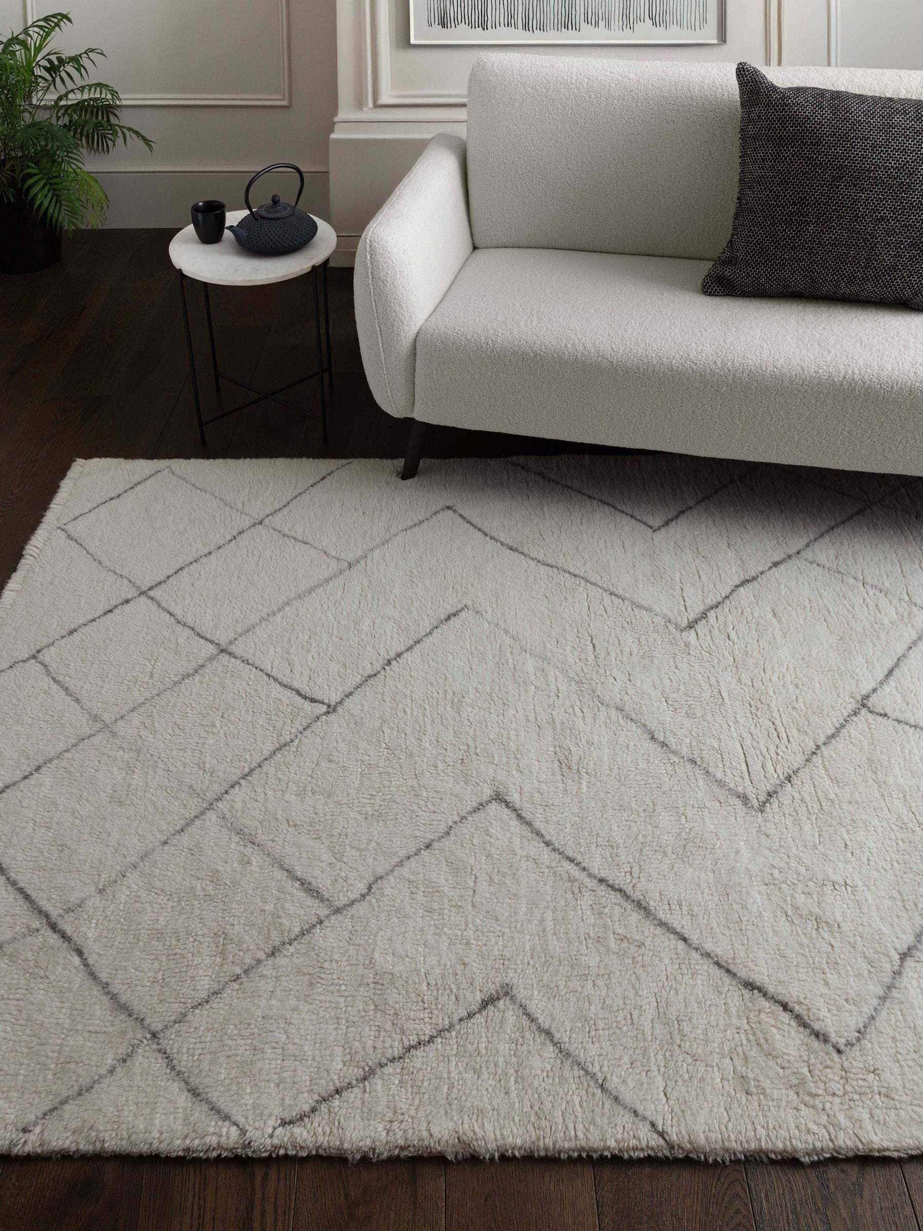 Asiatic Rugs grey washable Berber wool rug - British product