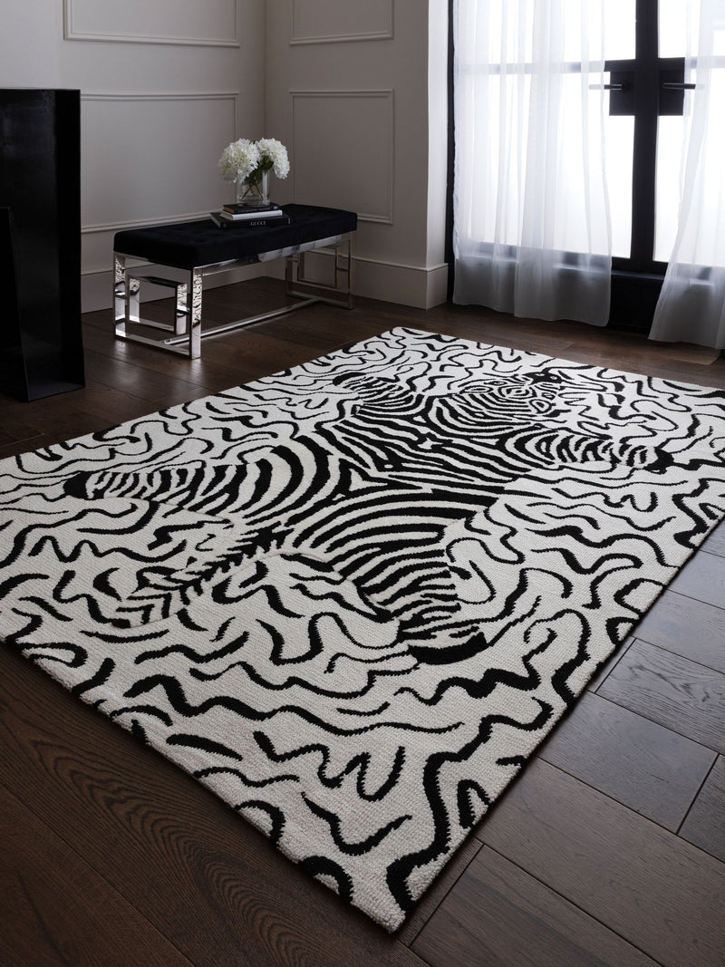 Asiatic Rugs zebra print rug polyester (British brand)