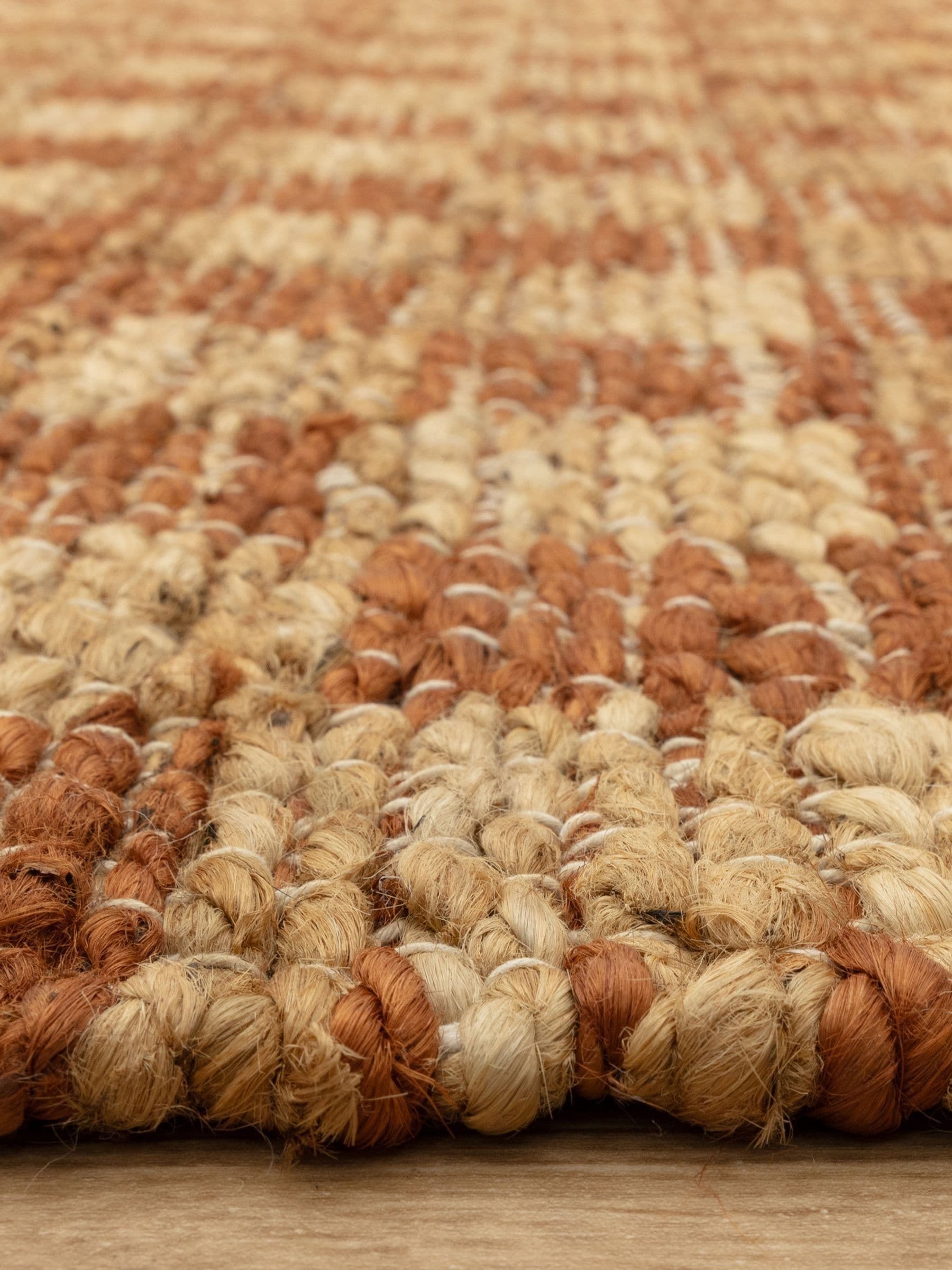 Asiatic Rugs Rust Naturi rug jute checkerboard pattern, UK version