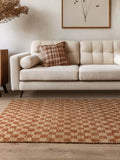 Asiatic Rugs Rust Naturi rug jute checkerboard pattern, UK version