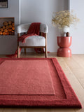 Origin Rugs Wine Red Stacked Border Wool Rug