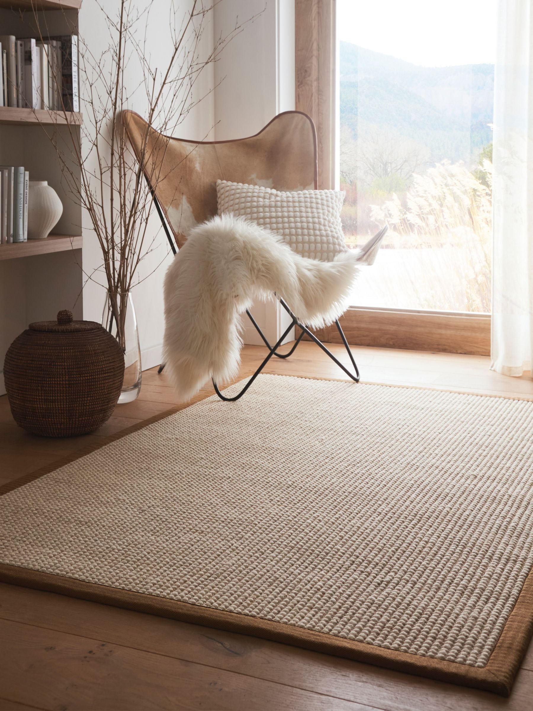 Origin Rugs Mocha Border Sisal Boucle Rug