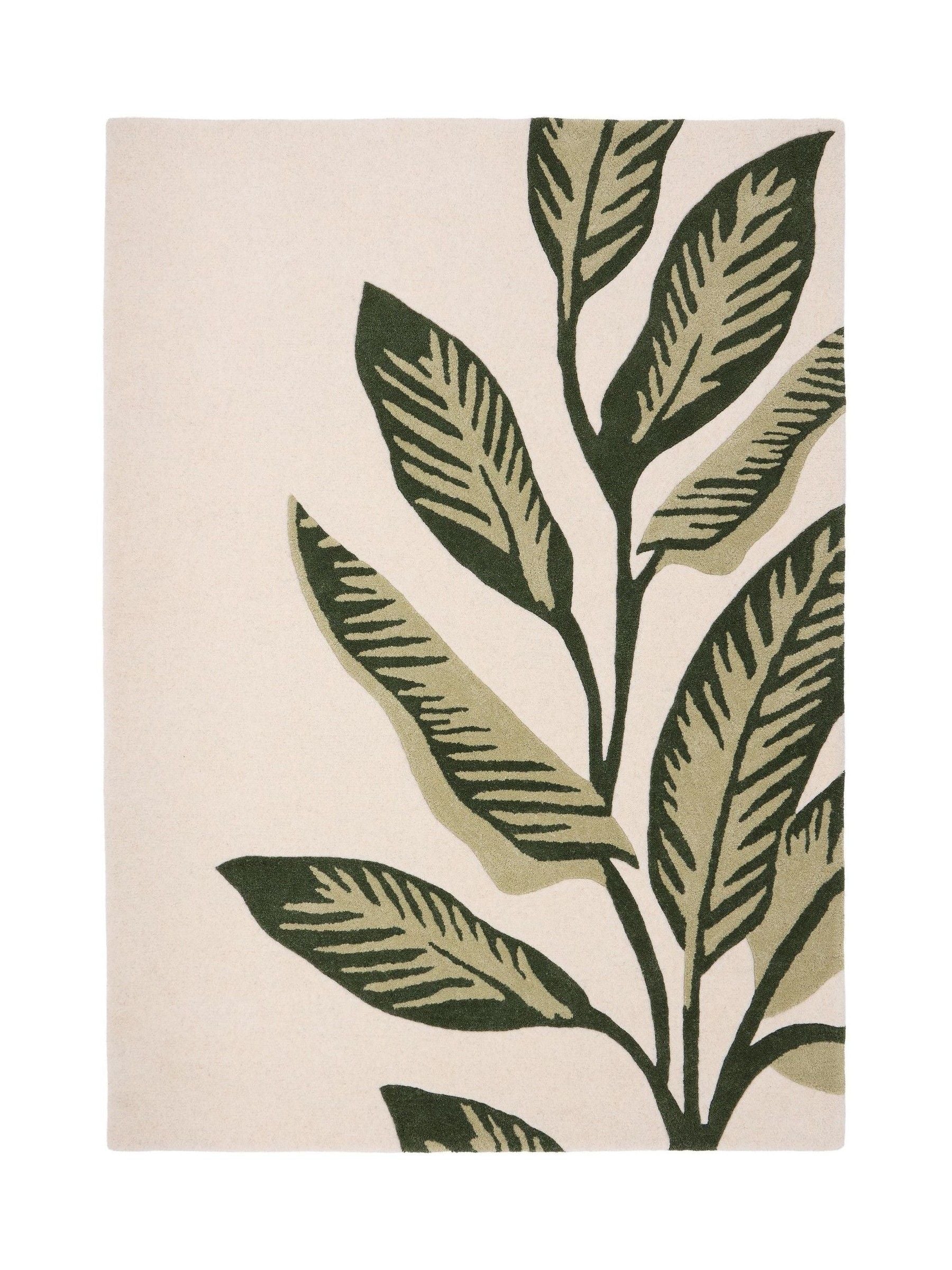 Origin Rugs cream wool rug with paradise leaf motif, UK version