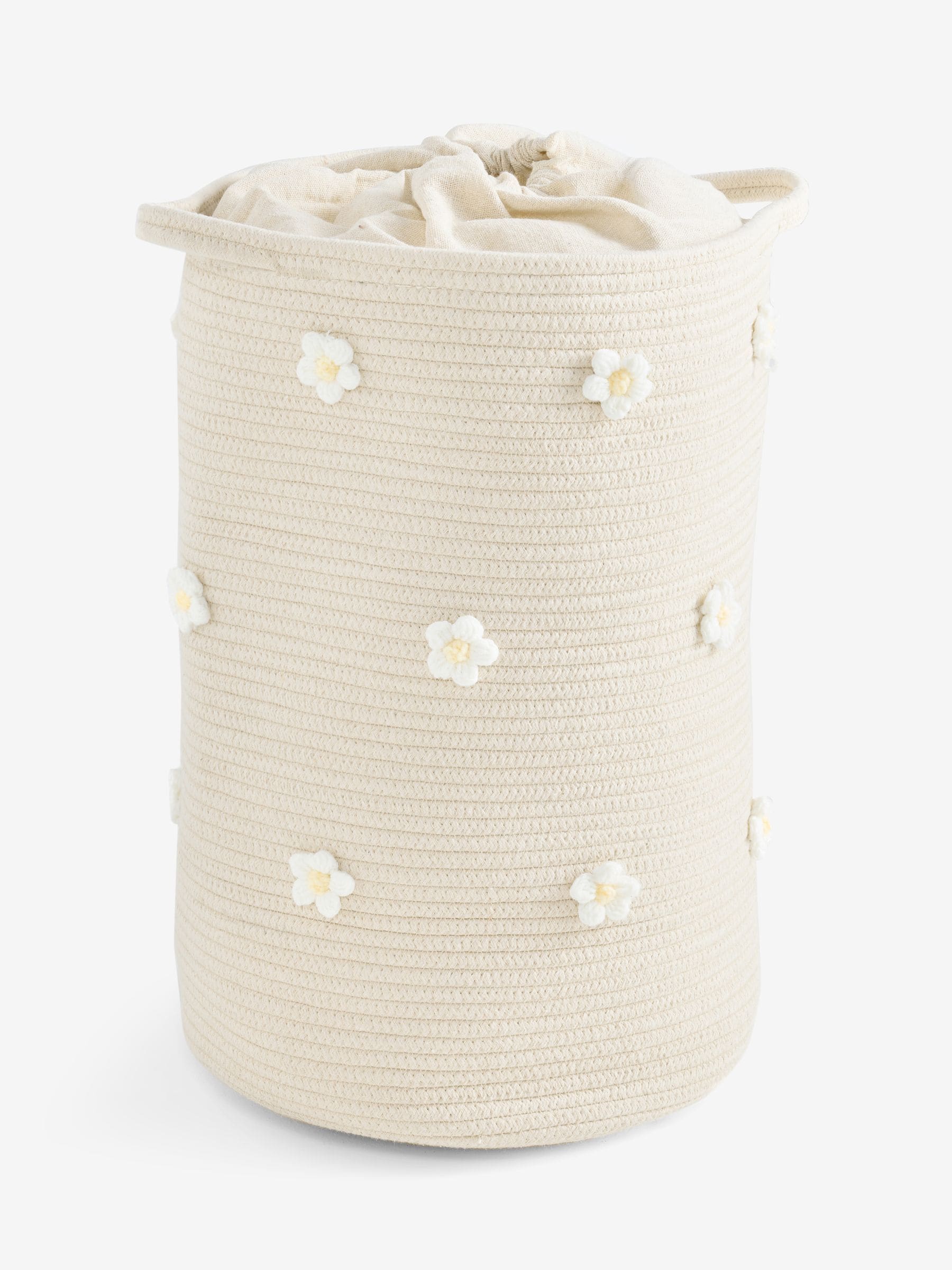 Daisy laundry basket with woven fabric carry handles (British brand)
