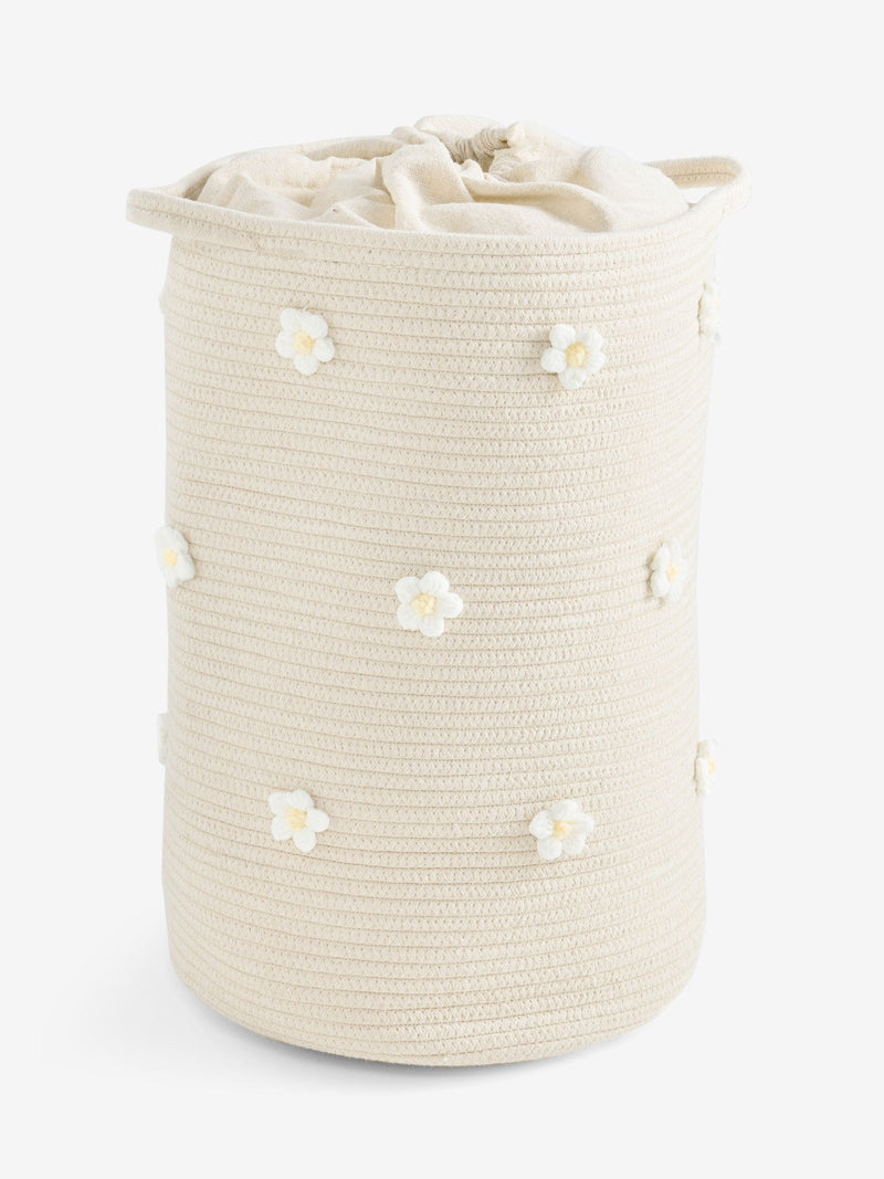 Daisy laundry basket with woven fabric carry handles (British brand)