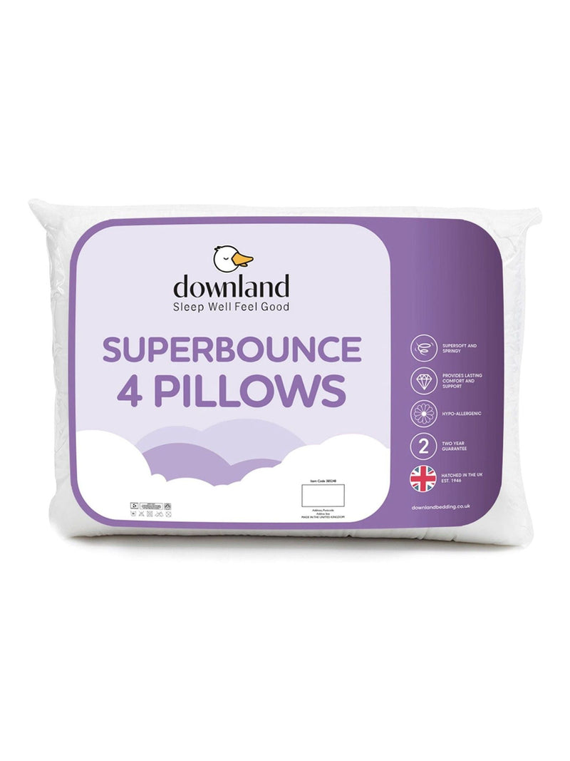 Downland Superbounce 4 Pack pillows 46x69cm (British brand)