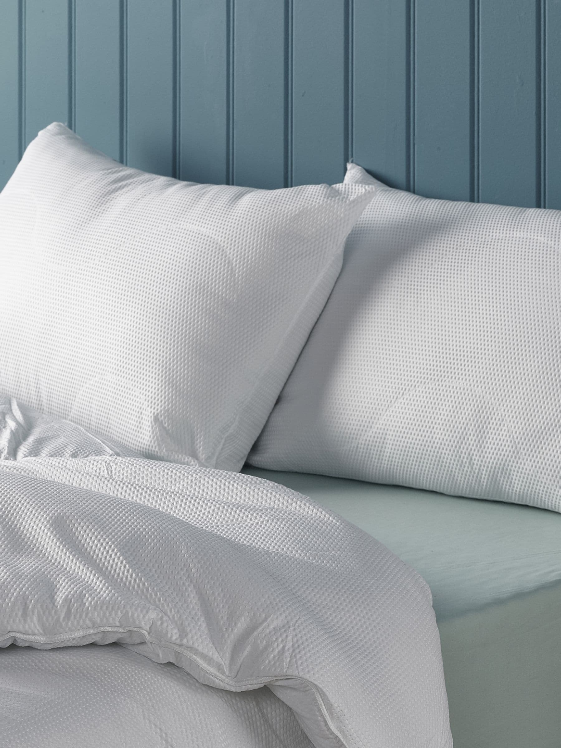 Downland luxury waffle pillow pair 46x69cm, imported from the UK
