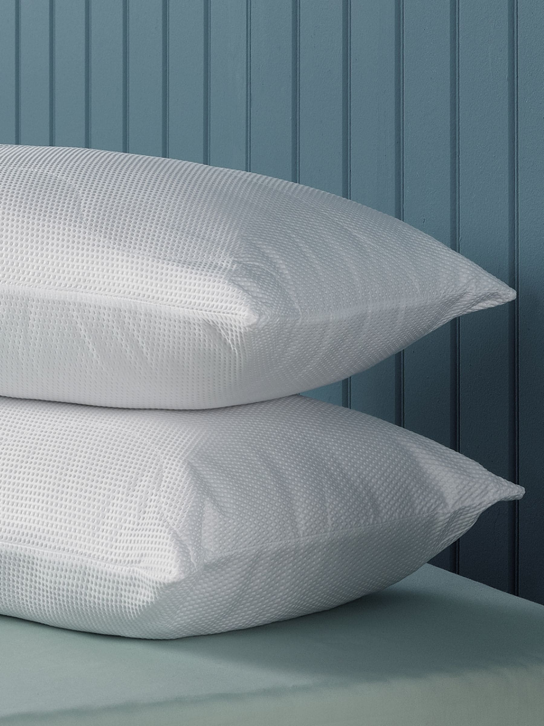 Downland luxury waffle pillow pair 46x69cm, imported from the UK