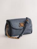 Natural Raffia Effect Cross-Body Bag