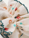 FatFace cream embroidered scrunchie - British product