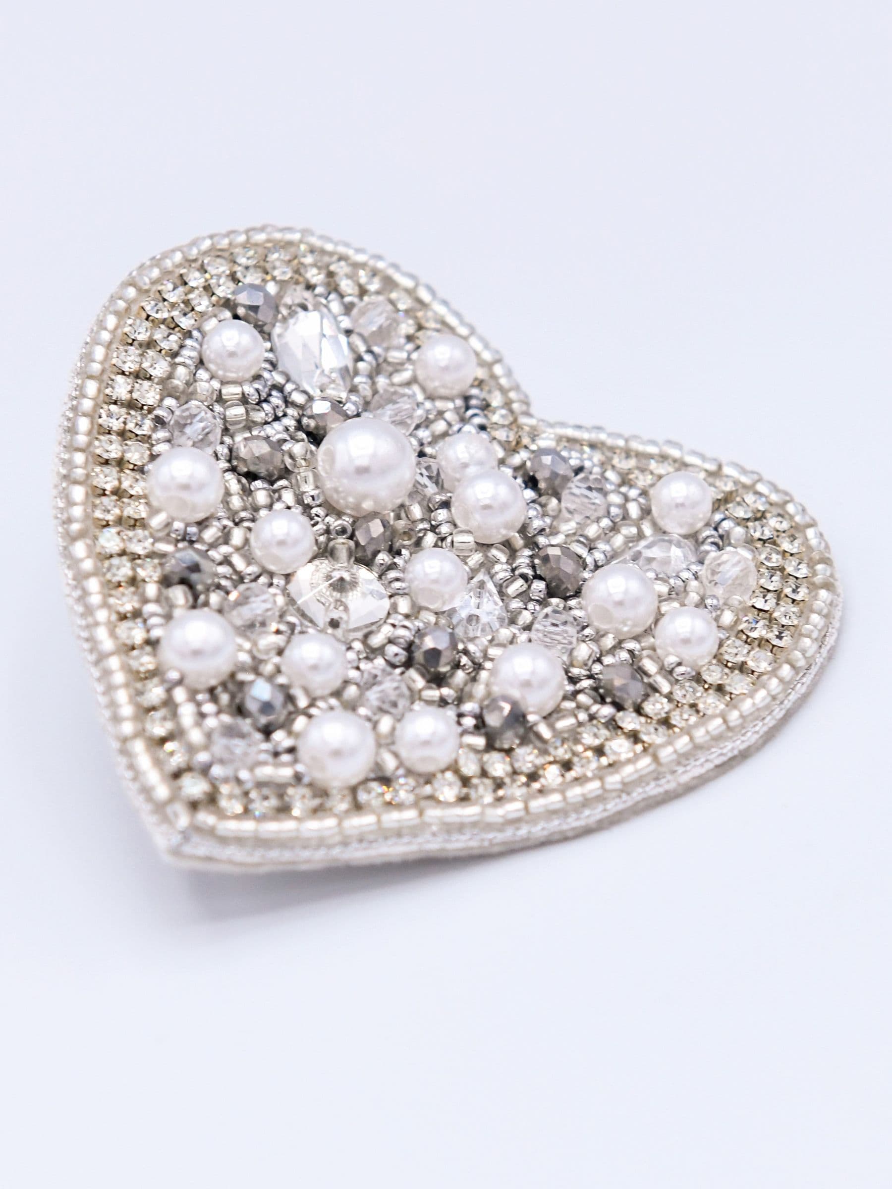 Bibi Bijoux silver heart sparkle hair clip (British brand)