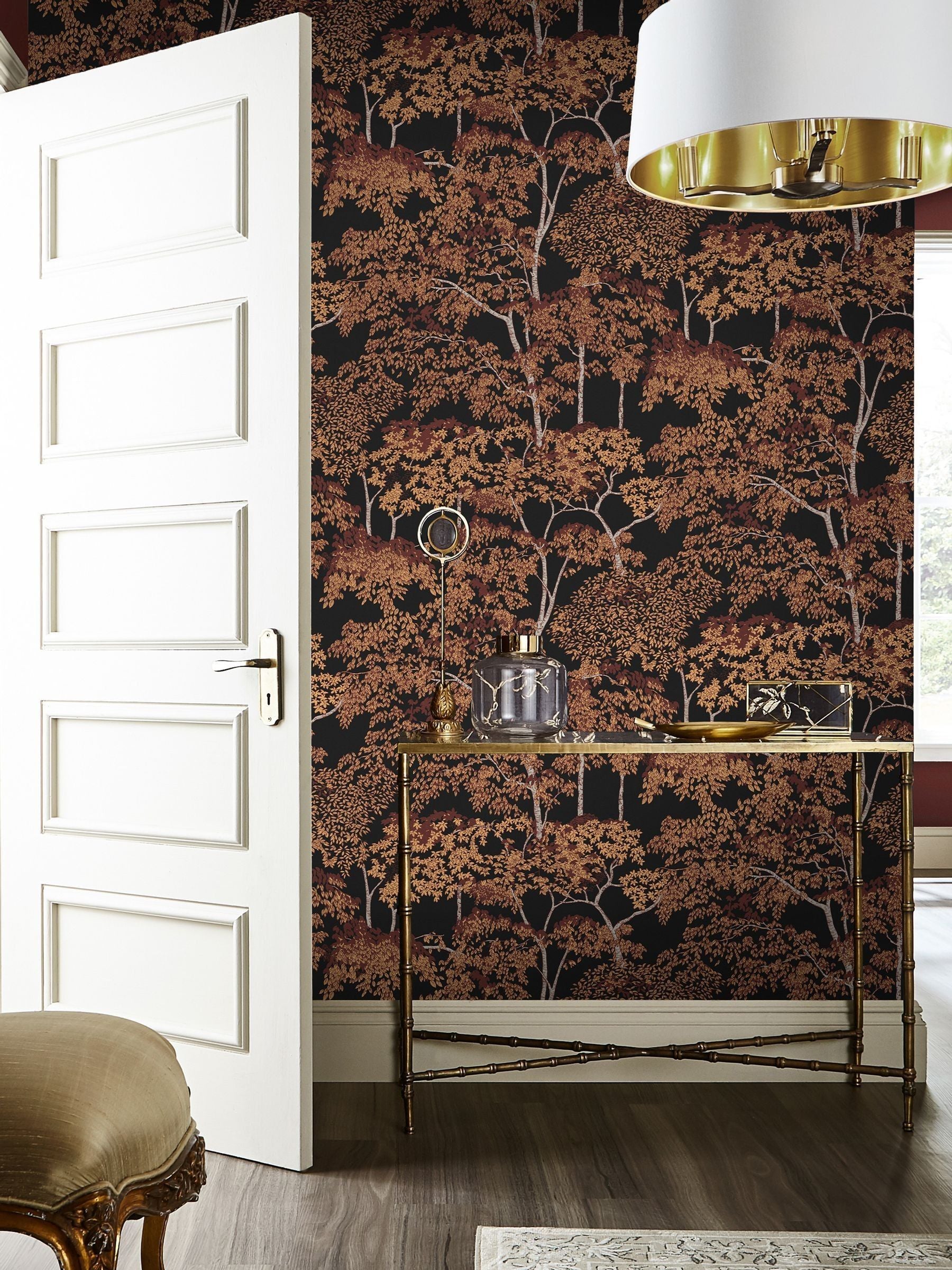 Graham & Brown Alizarin Idyll Tree A4 Wallpaper Sample