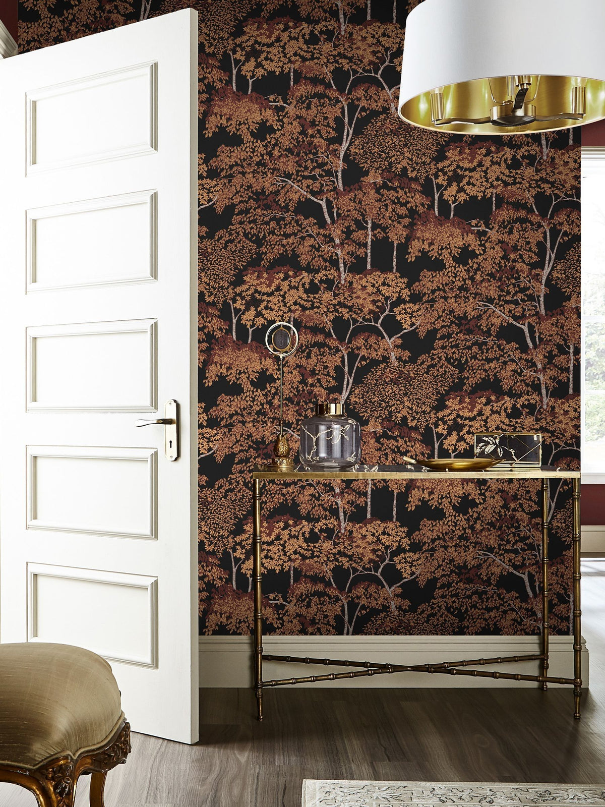 Graham & Brown Alizarin Idyll Tree A4 Wallpaper Sample