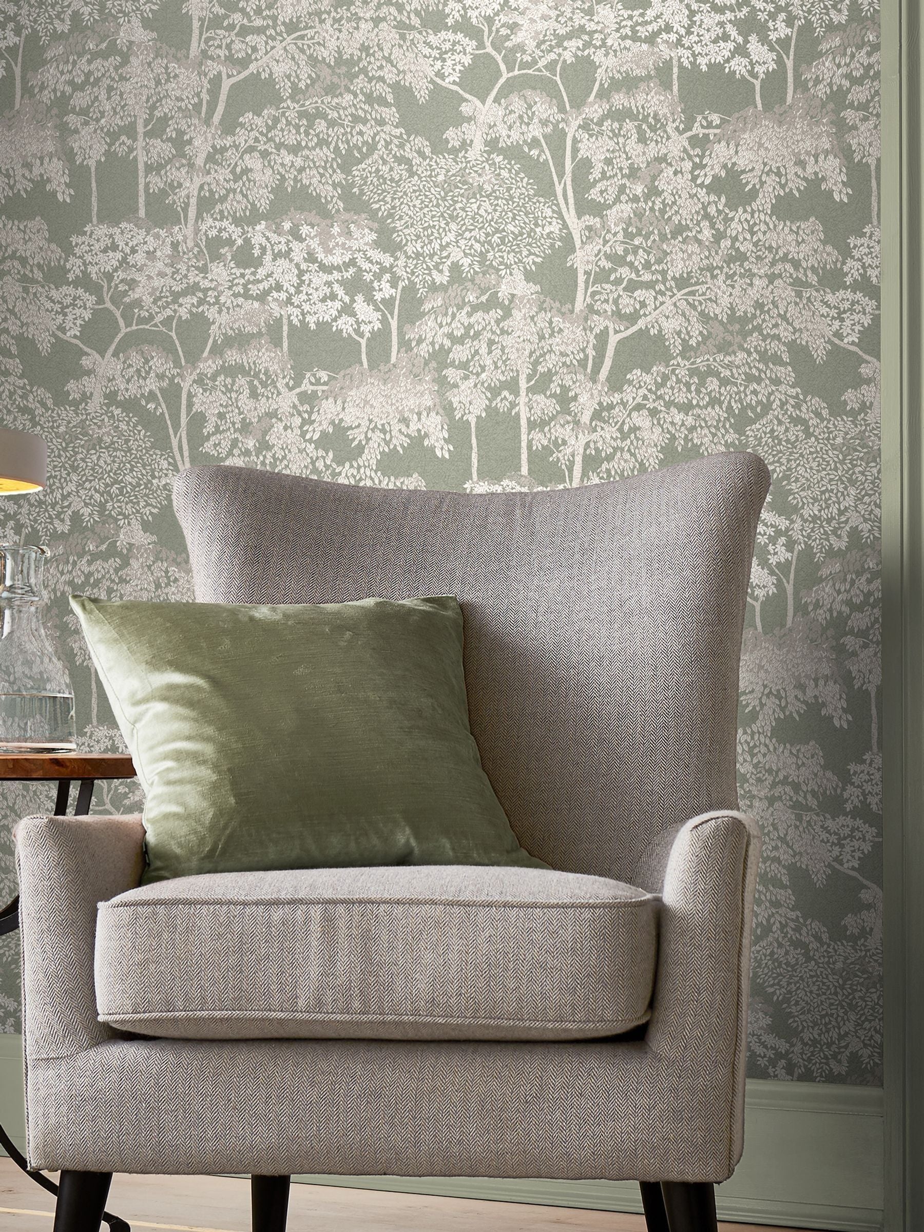 Graham & Brown Sage Idyll Tree A4 Wallpaper Sample