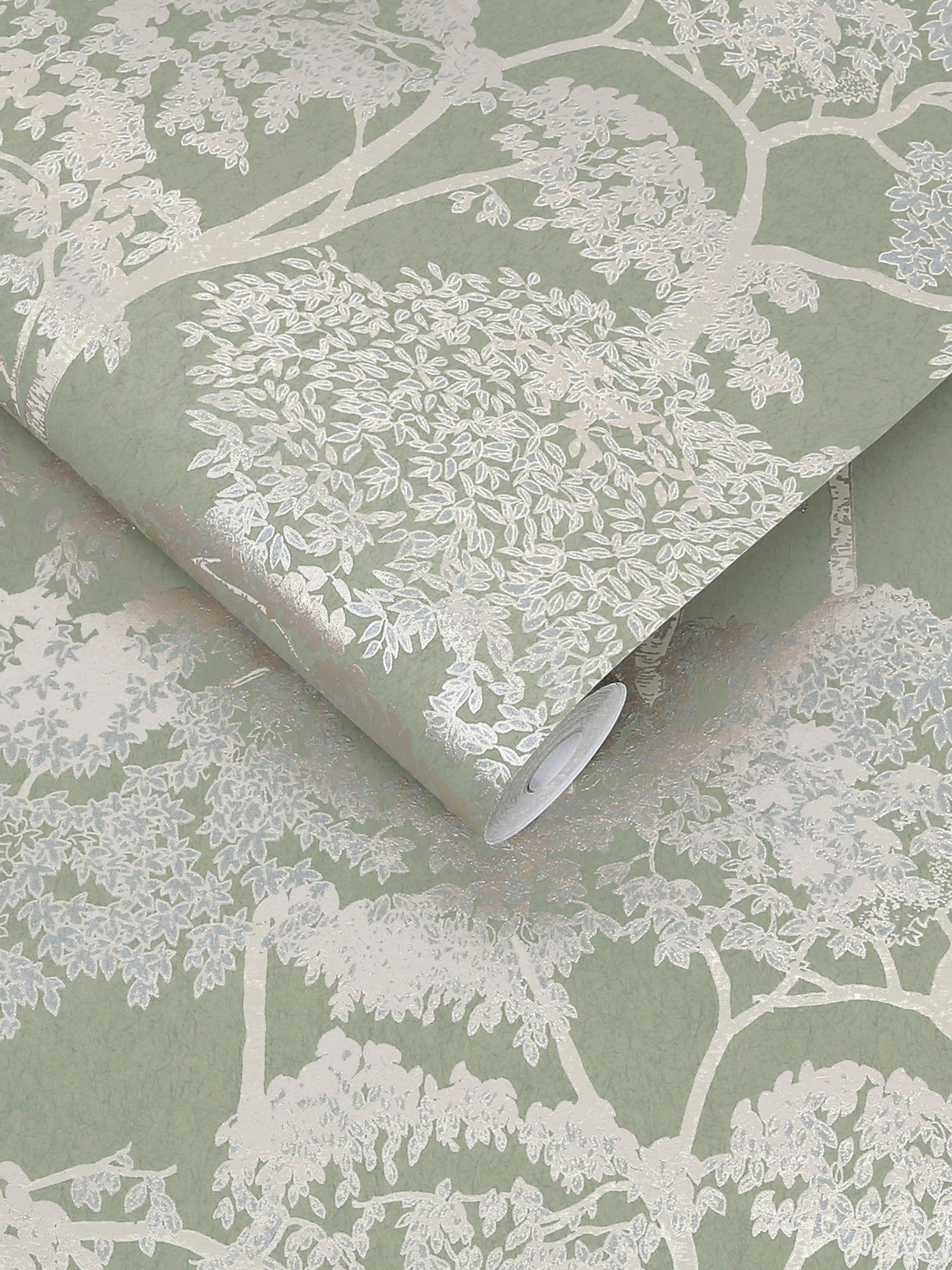Graham & Brown Sage Idyll Tree A4 Wallpaper Sample