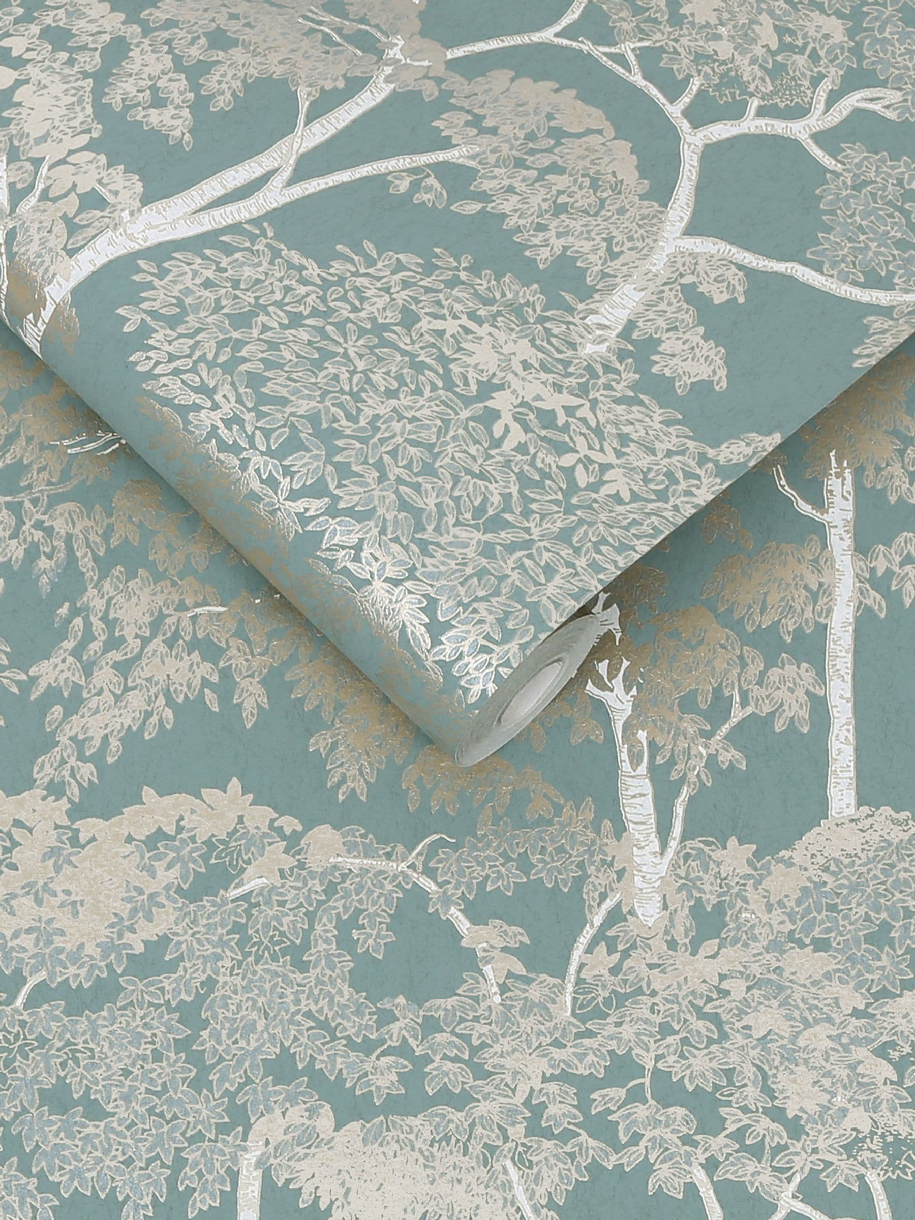 Graham & Brown Duck Egg Idyll Tree A4 Wallpaper Sample