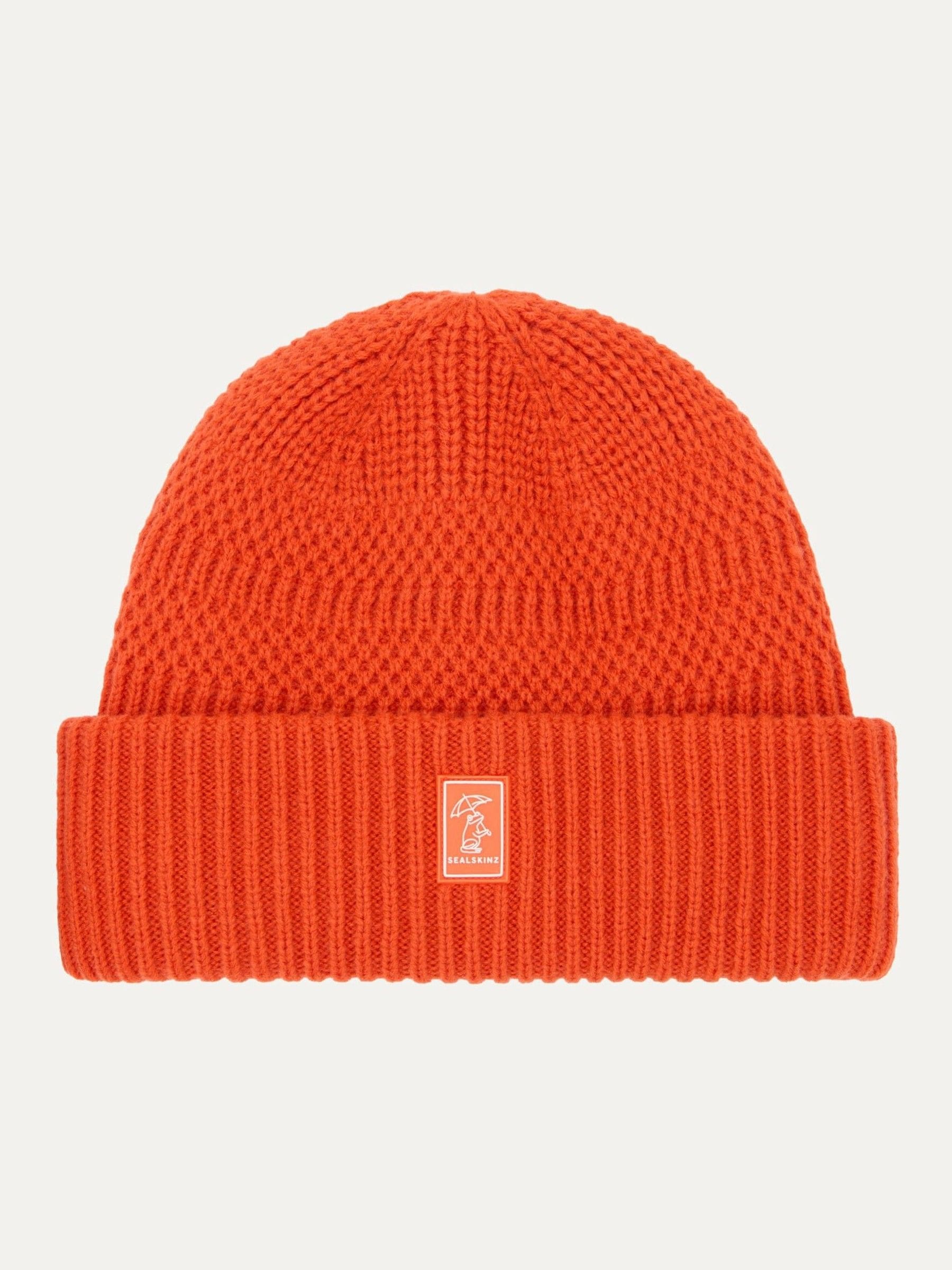 Sealskinz orange Ruston waterproof cold weather beanie, imported from the UK