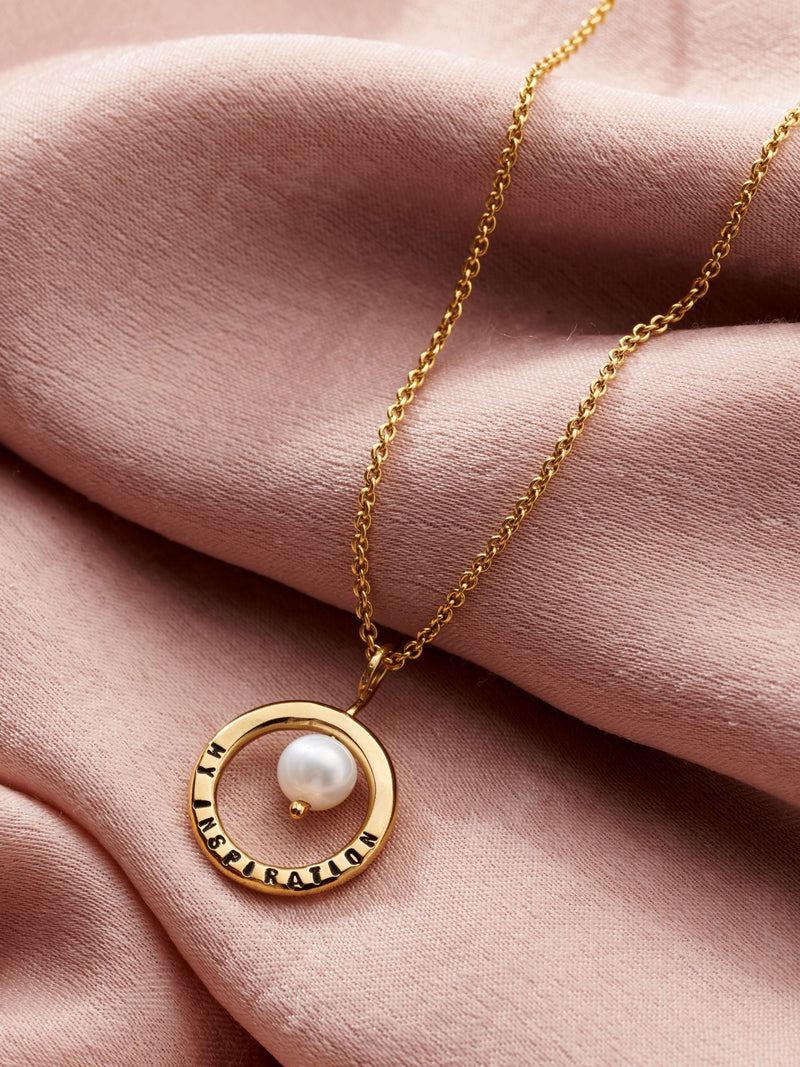 Posh Totty Designs personalised pearl circle necklace mini - British product