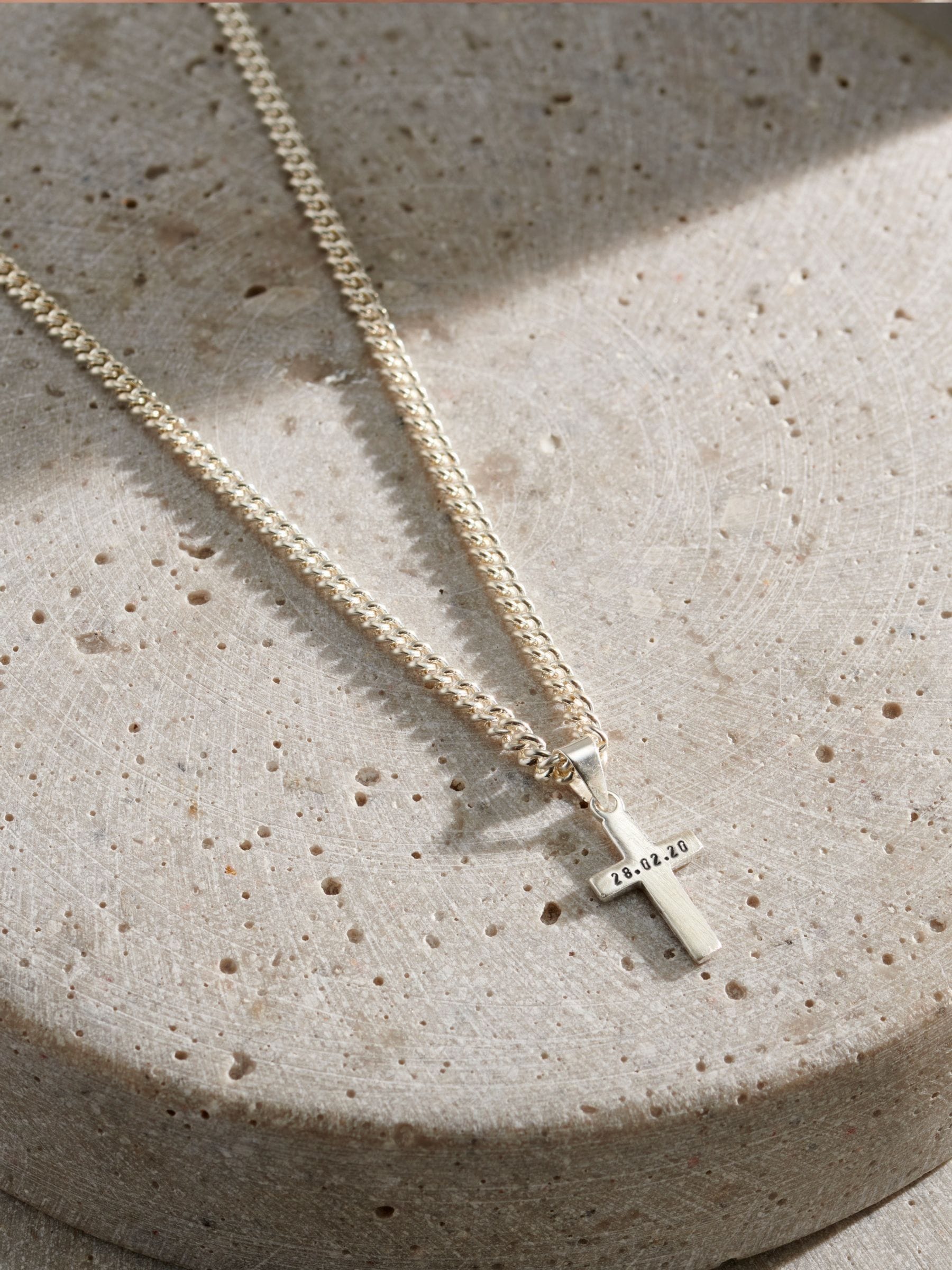 Posh Totty Designs sterling silver cross pendant necklace, British product