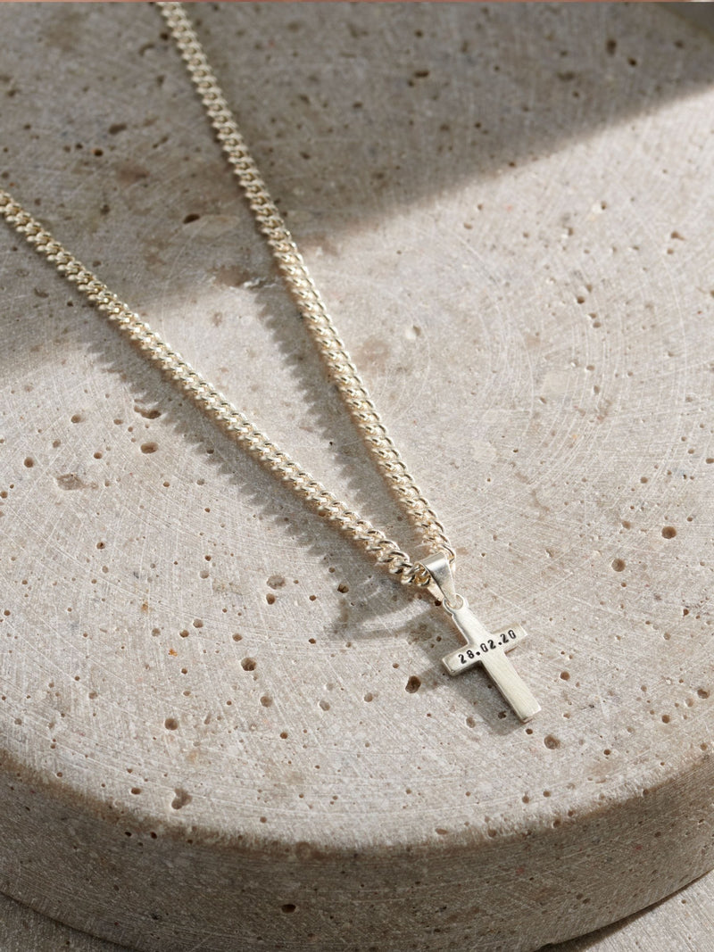Posh Totty Designs sterling silver cross pendant necklace, British product