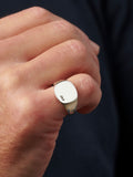 Posh Totty Designs sterling silver chunky initial signet ring (British brand)