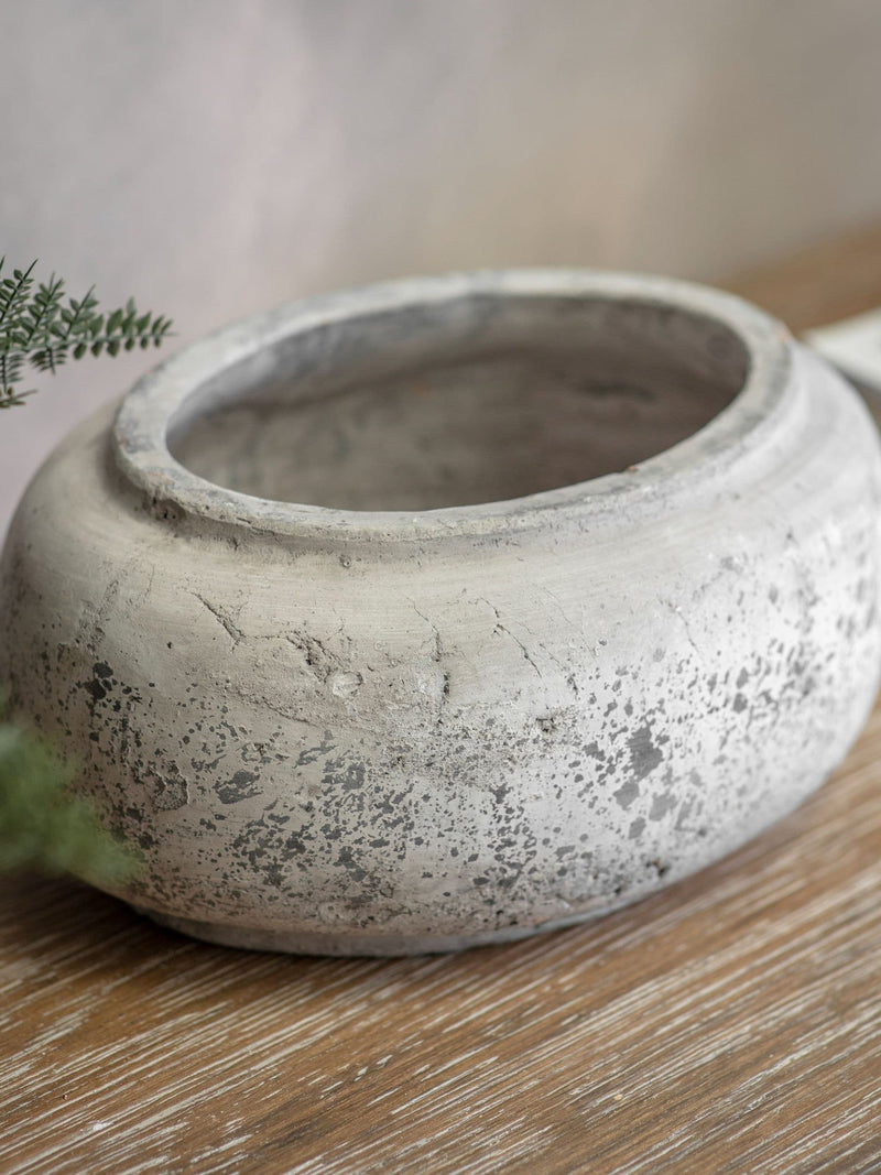One.World stoneware oval planter rustic vintage design British product