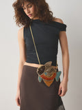 Brown beaded fish purse mini - British product