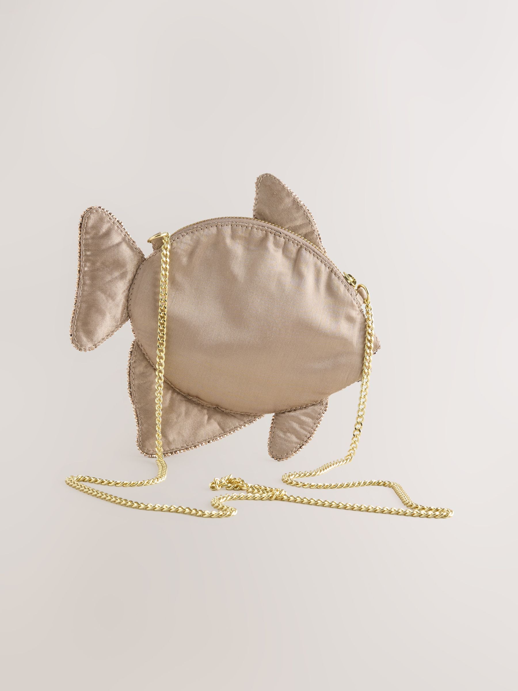 Brown beaded fish purse mini - British product