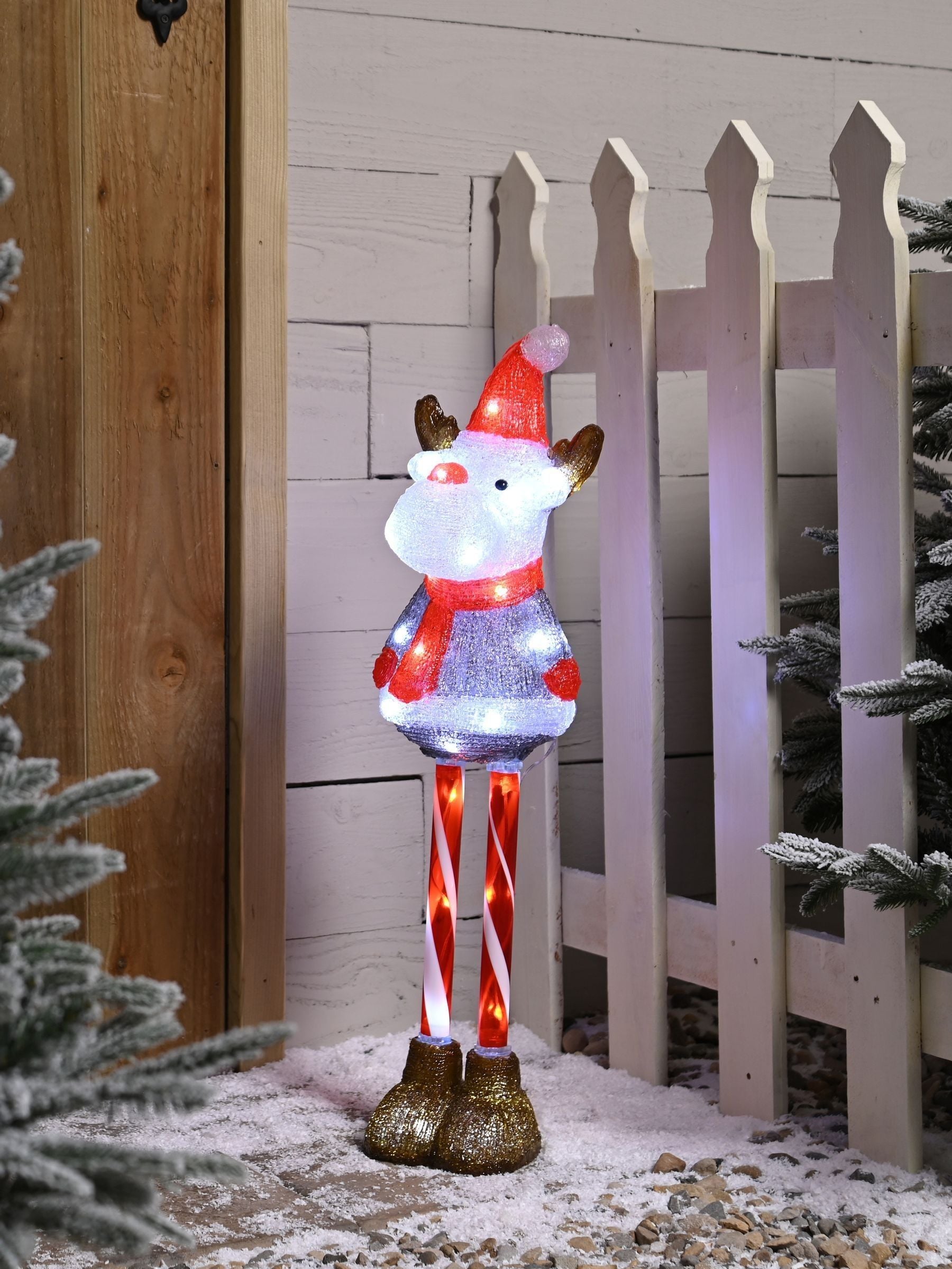 Festive 70cm lit candy cane leg reindeer, UK version