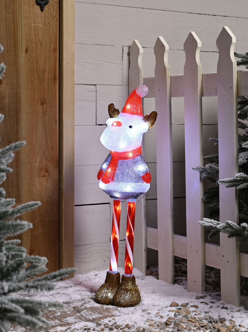 Festive 70cm lit candy cane leg reindeer, UK version