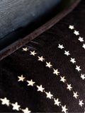 Rockett St George black embroidered starburst cotton velvet cushion 50cm, imported from the UK