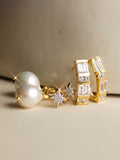Carrie Elizabeth starburst baroque pearl drop earrings (British brand)
