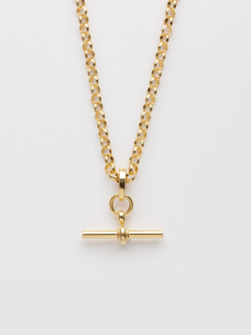 Carrie Elizabeth gold tone T bar chain necklace 18 inch (British brand)