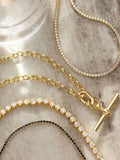 Carrie Elizabeth gold tone T bar chain necklace 18 inch (British brand)
