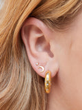 Carrie Elizabeth chunky star hoops gold tone cubic zirconia - British product