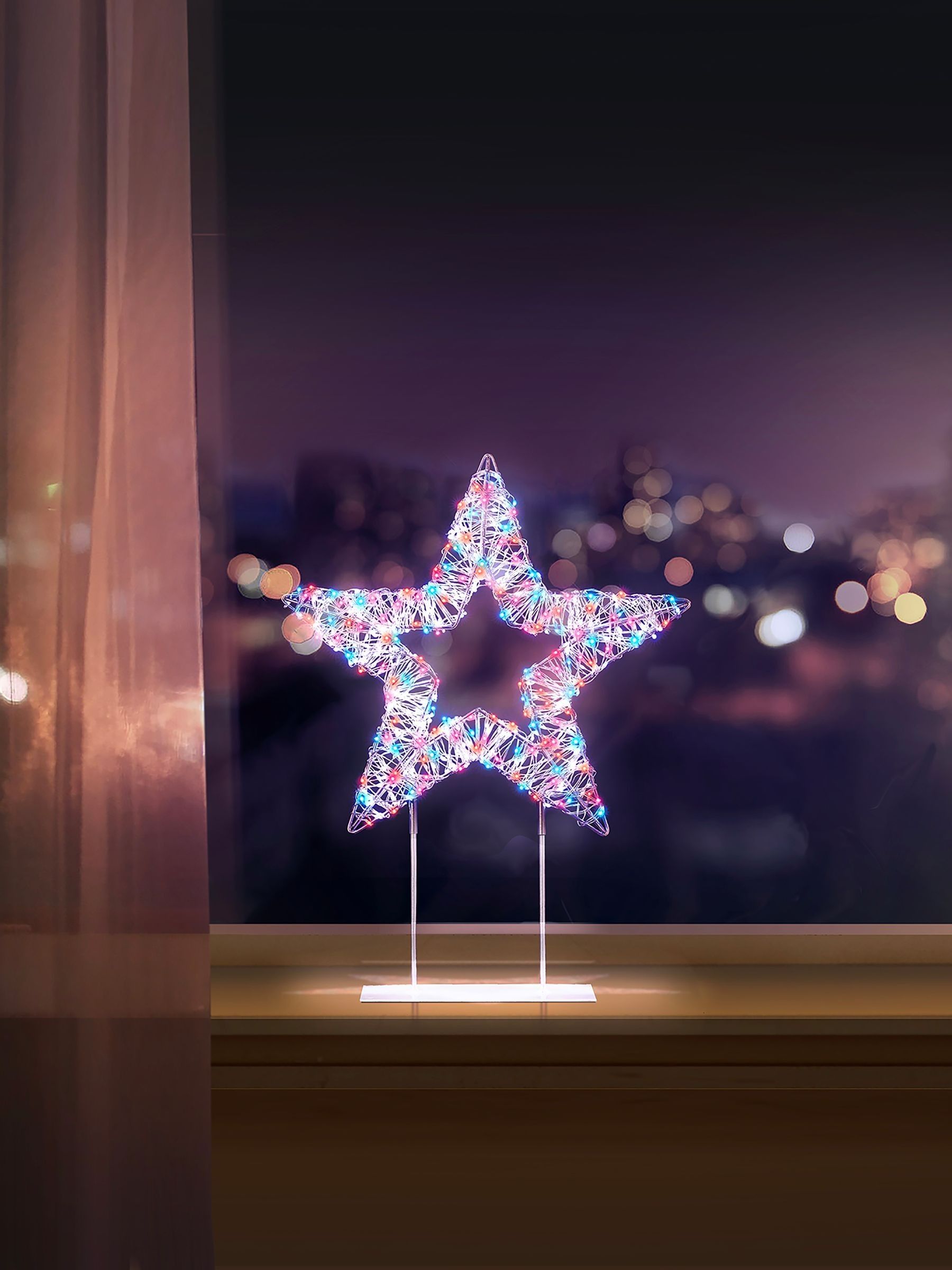 Premier Decorations table top star with 720 rainbow LEDs 45cm (British brand)