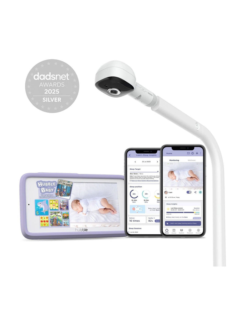 Hubble SkyVision AI Pro baby monitor with crib mount - British product