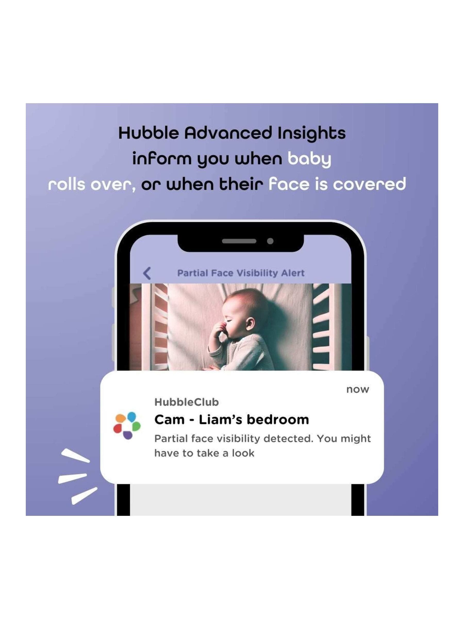 Hubble SkyVision AI Pro baby monitor with crib mount - British product