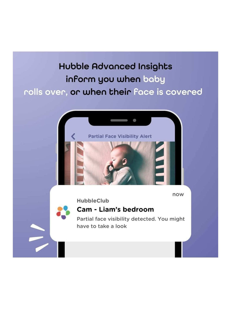 Hubble SkyVision AI Pro baby monitor with crib mount - British product