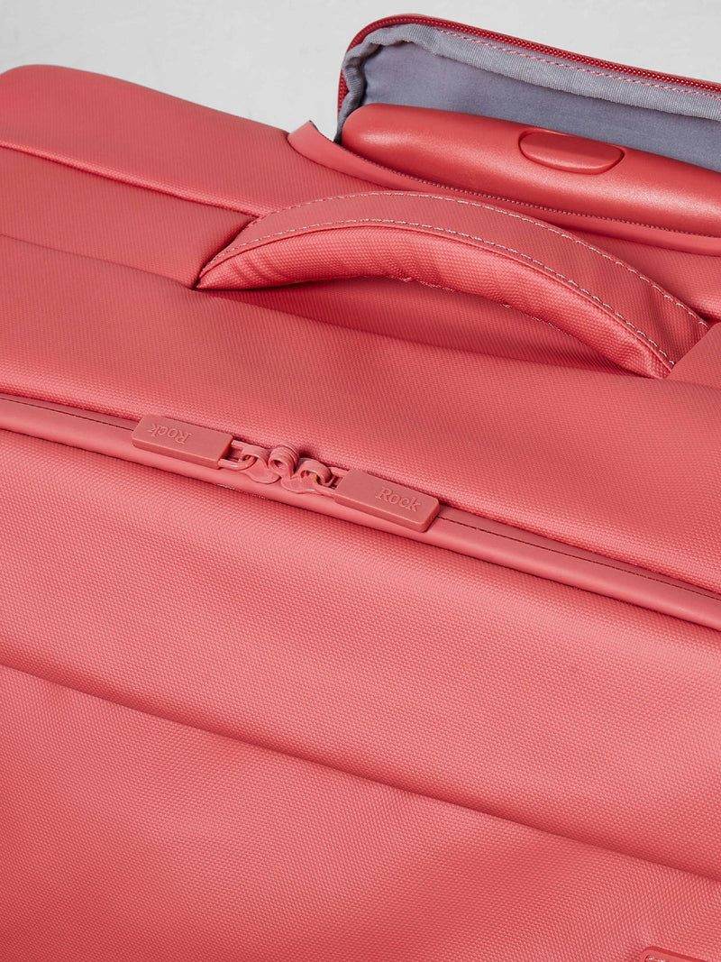 Rock Luggage Juniper medium suitcase in coral orange, UK version