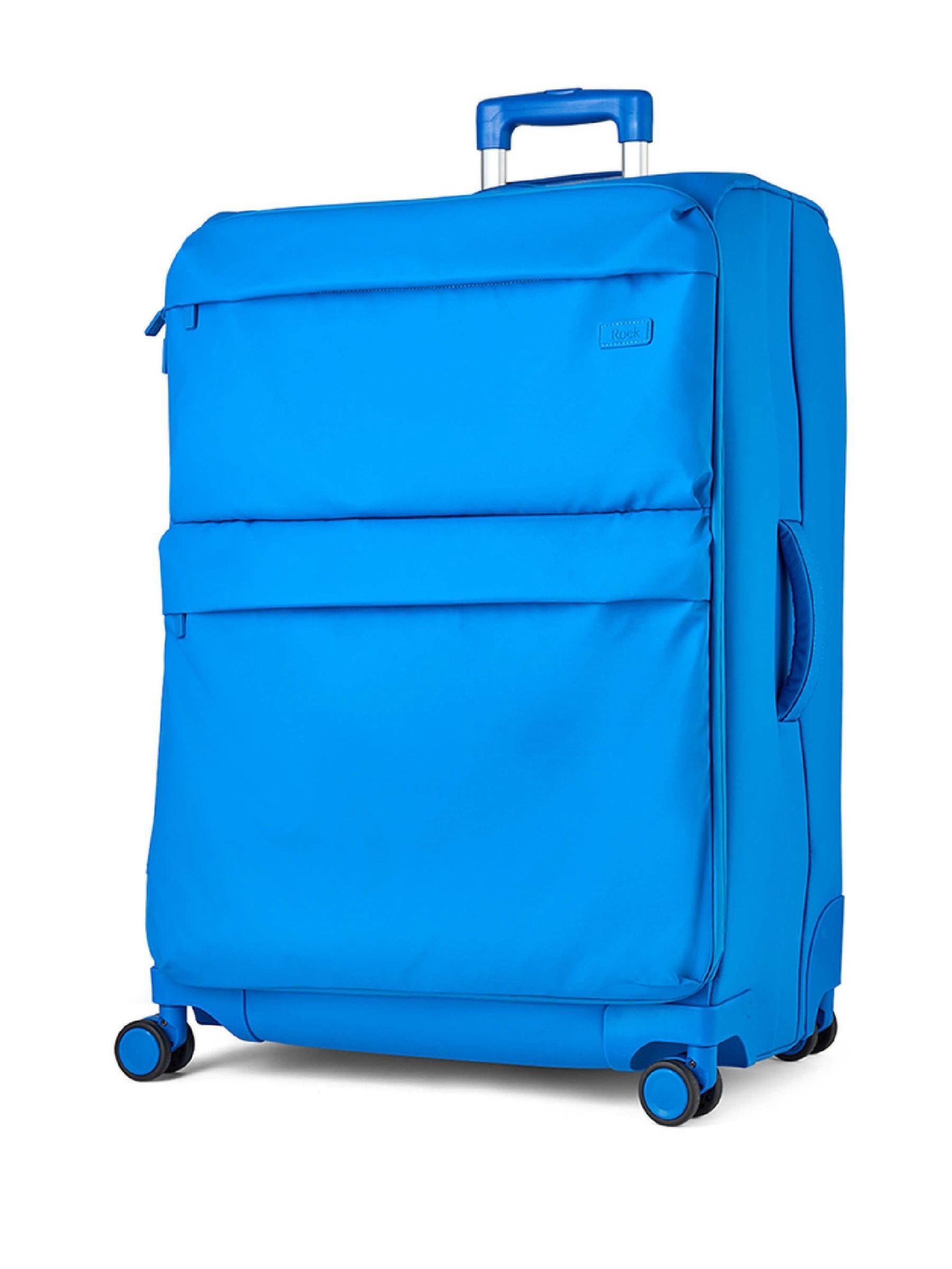 Rock Blue Juniper large suitcase, durable TPU polyester (British brand)