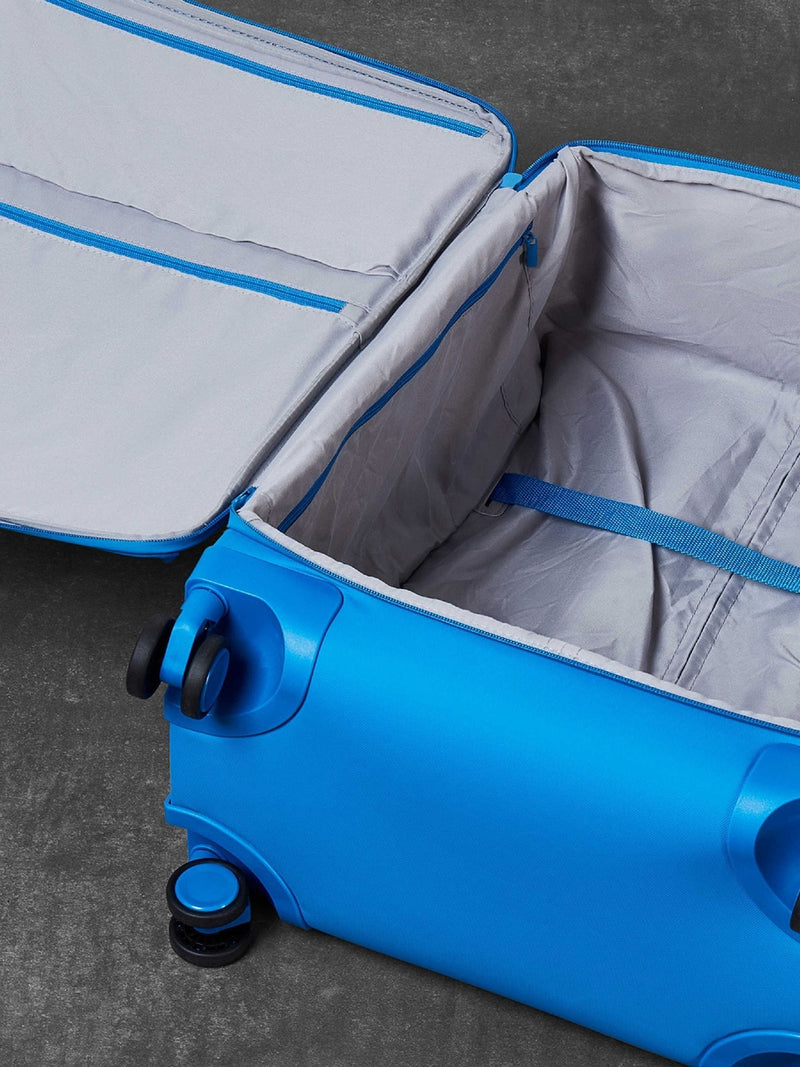 Rock Blue Juniper large suitcase, durable TPU polyester (British brand)
