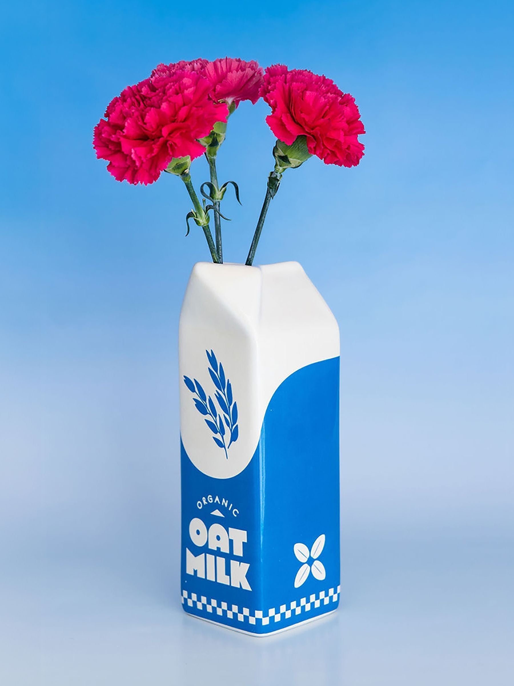 ban.do White Oat ceramic vase 22cm height, imported from the UK