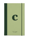 Kate Spade green monogrammed journal notebook with lined pages - British product