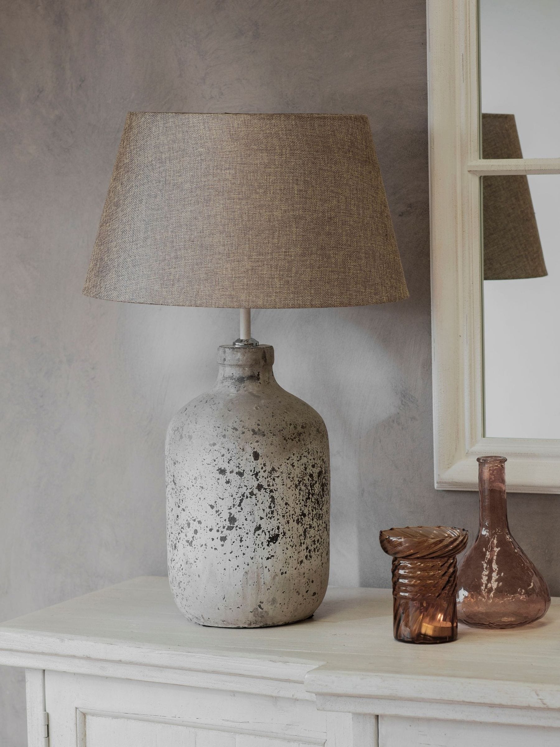 One.World Natural Birkdale Stone table lamp 63cm - British product