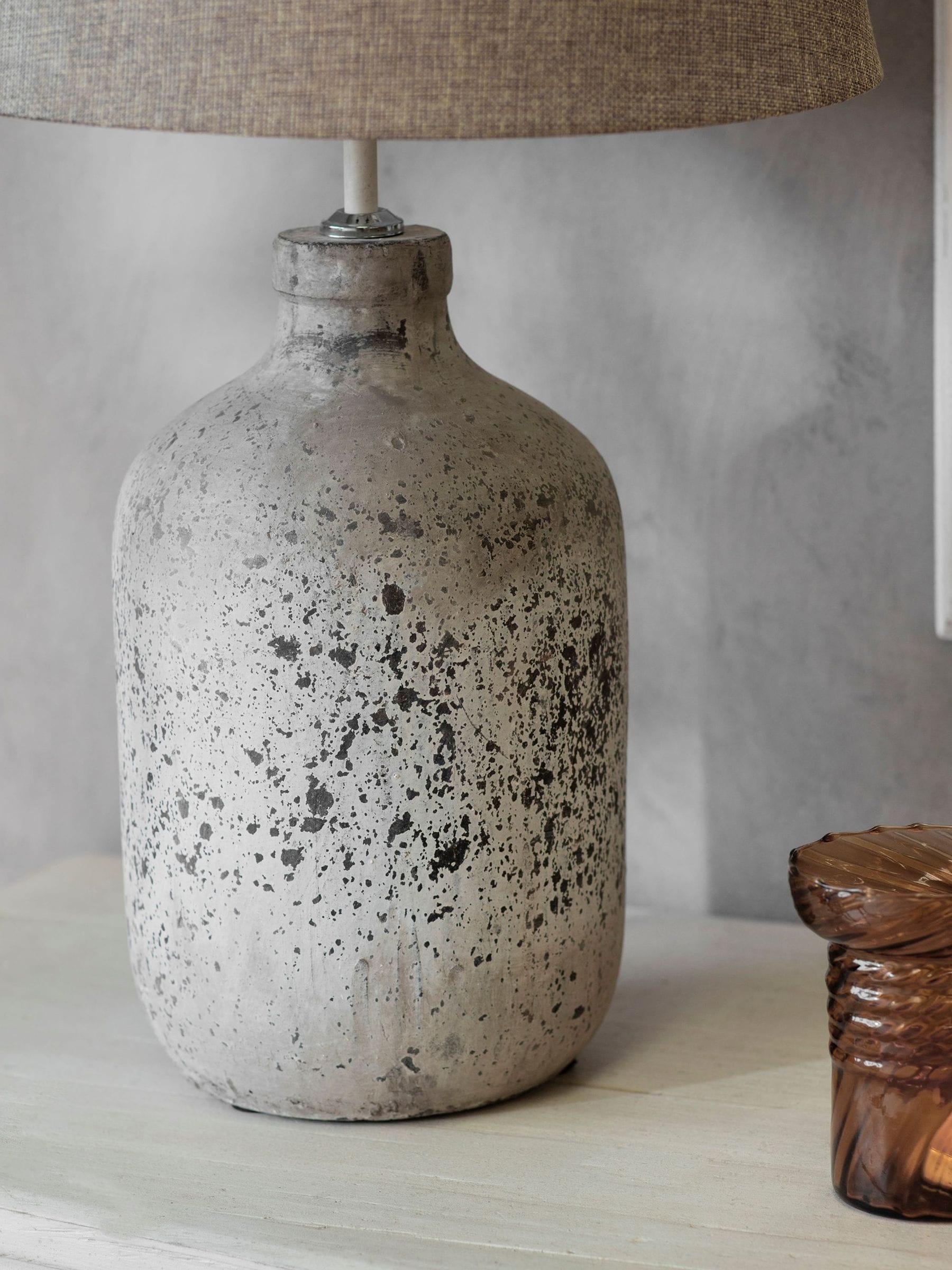 One.World Natural Birkdale Stone table lamp 63cm - British product