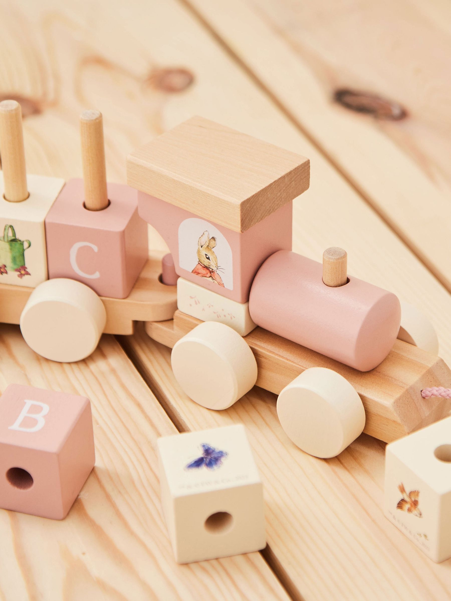 Personalised Flopsy Bunny pull-along train by My 1st Years, imported from the UK
